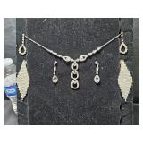 Sparkly Necklace & 3 Sets Of Earrings