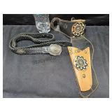 Leather Belt & Holster/ Needs repair