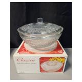 10 Inch Covered Glass Bowl
