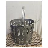 Metal Snowman Basket 10.5 Inch