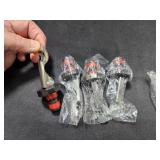 4 Wine Bottle Stoppers BLK & Red