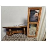 Wood Shelf & Footprints Mirror