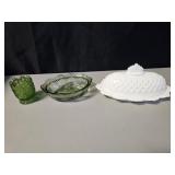 3 Fenton Pieces Milkglass Big Chip Pictured