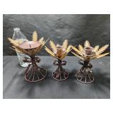 Metal Leaf Candle Holders