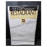 52x52 Square Tablecloth  White