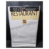 52x52 Square Tablecloth  White