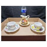Tea Cups & Saucers / Pitcher