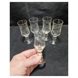 5 Cordial Glasses