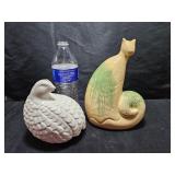Cat & Bird Figurines