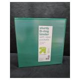 2 In D Ring Binder W/Pockets GRN