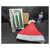 6 Santa Hats & BO Candles
