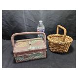 Old Sewing Basket & Sm Basket