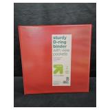 2 In D Ring Binder W/Pockets Red