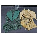 Horse Fly Veil Ear Bonnets Grn & Tan