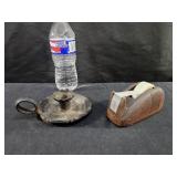 Cast Iron Candle Holder & Tape Dispencer