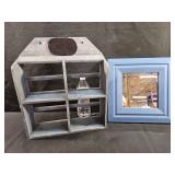 Wood Shelf & Mirror
