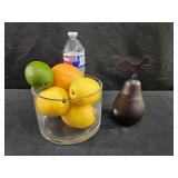 Plastic Fruit & Metal Pear