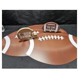 4 Football Placemats & Wood Decor