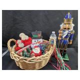 Basket Of Christmas & Nut Cracker