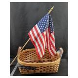 Flag Basket & 2 Flags