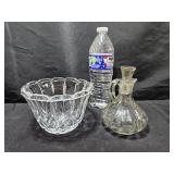 Glass Cruet & Candy Bowl