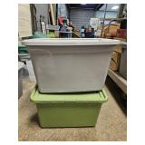 2 Plastic Storage Totes