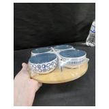 Lazy Susan W/Ceramic Serving Bowls
