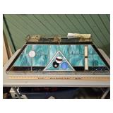 VTG Stained Glass Pool Table Light 39x18x14