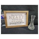Pawprints Plaque & Bud Vase