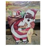 3 FT Free Standing Metal Santa Blk