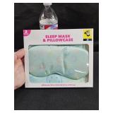 Pillow Case & Eye Mask Blue