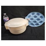 Tupperware Steamer & Plastic Egg Plate