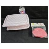 2 Plastic Storage Boxes & Tub Treads