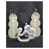 Resin Turkey & Stacked Pumkin Decor