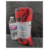 50x60 Fleece Throw  Red Plaid