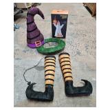 Lighted Witch & Acrylic Ghost (repaired)