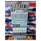 36 Inch Family Rules Decor