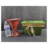 Metal Planter & Vase