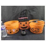 Haloween Buckets ,12 Mini Cauldrons ETC