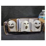 Ceramic Lighted Ghosts Set Short