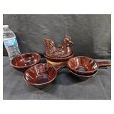 Soup Bowls & Rooster Dish