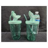 2 Plastic Mermaid Tail Cups