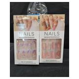 Fake Nails Pink & Purple
