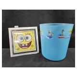 VTG Spongebob Trash Can & Mirror