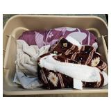 Queen Fitted Sheet & Comforter & Throw Blanket