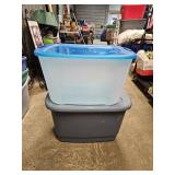 2 Storage Totes Clear & Grey