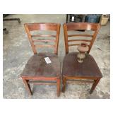 Wooden Chairs, Oil Lamp