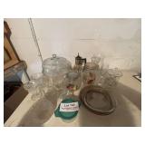 Pedestal Cake Plate & Assorted Items