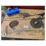 Tackle Box, Fishing Rods, Chains