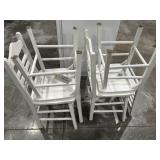 4 White Wooden Chairs